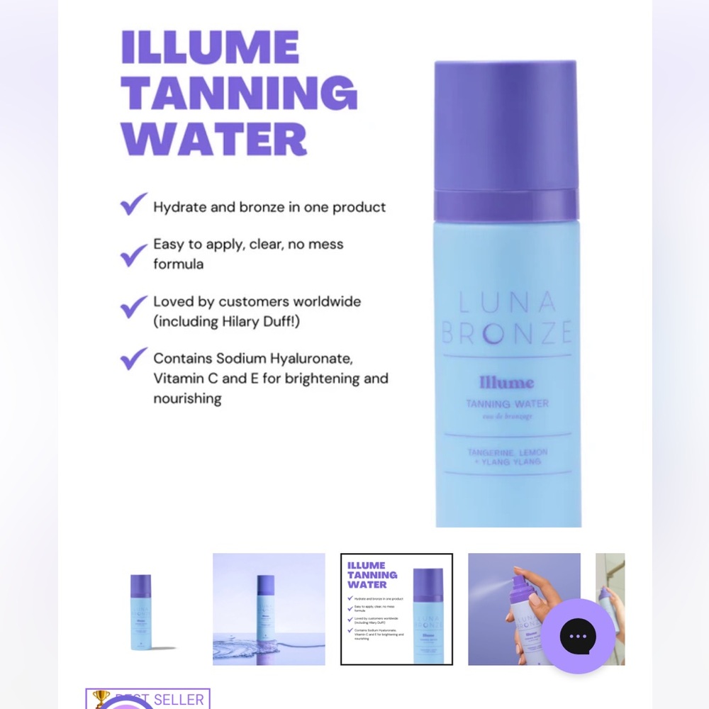 Luna Bronze tanning water